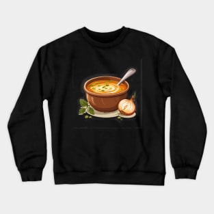 Savory Simplicity: Onion Soup Illustration Crewneck Sweatshirt